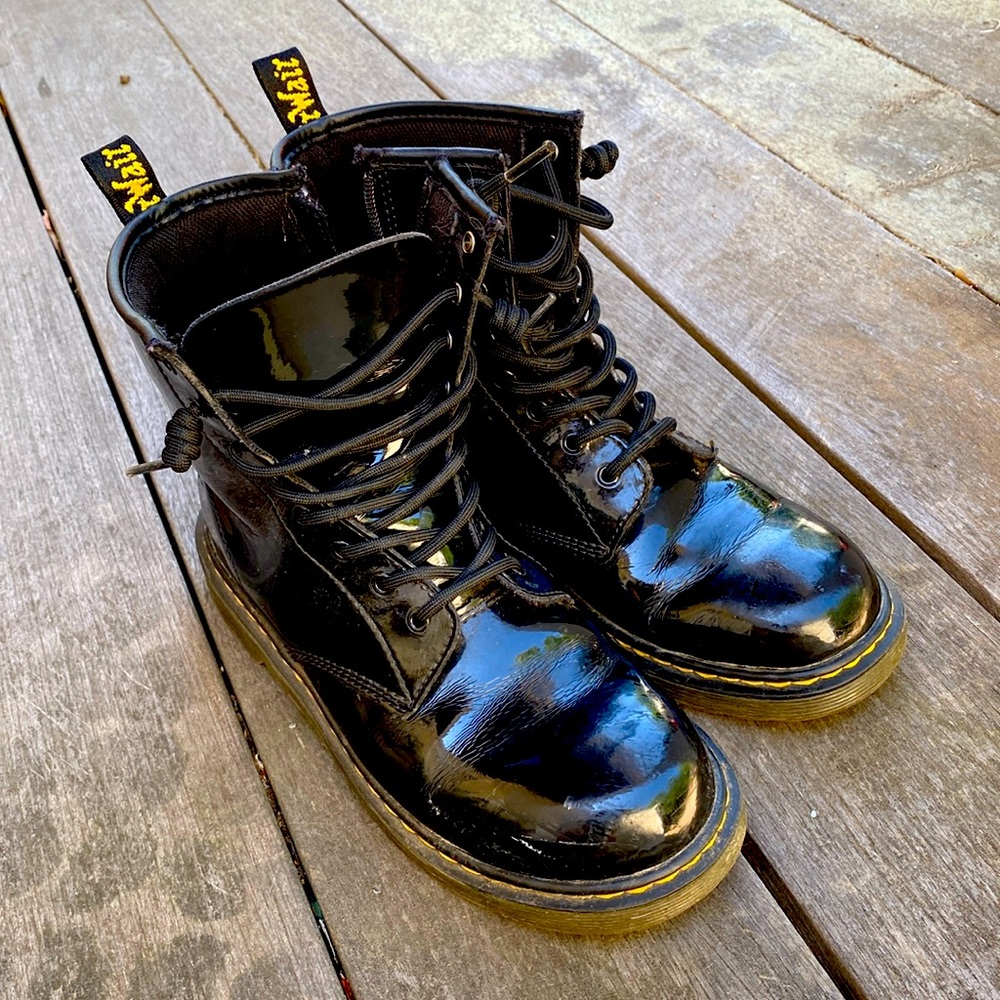 Classic Black Patent Leather Doc Martens Size 7 EU 38